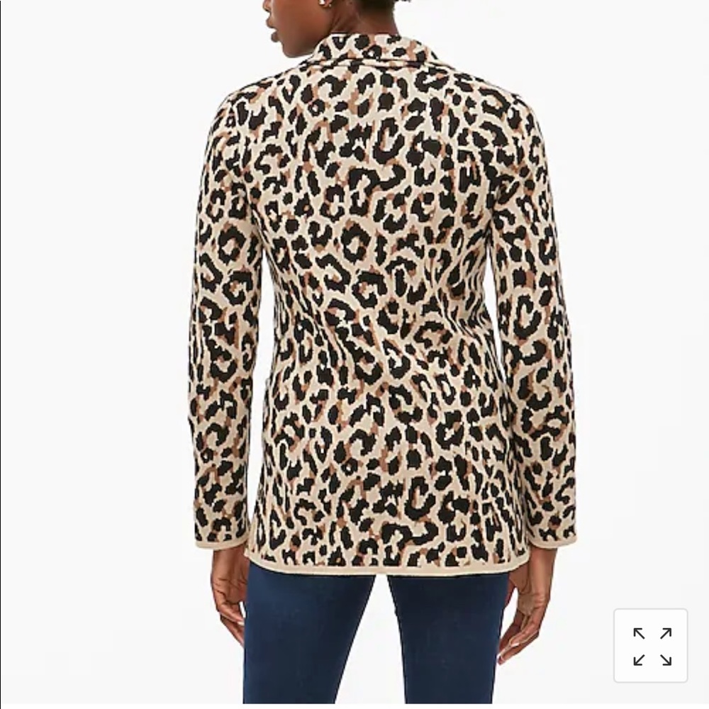 J. Crew Leopard Sweater Blazer Size XS NWT Cotton - Picture 3 of 11